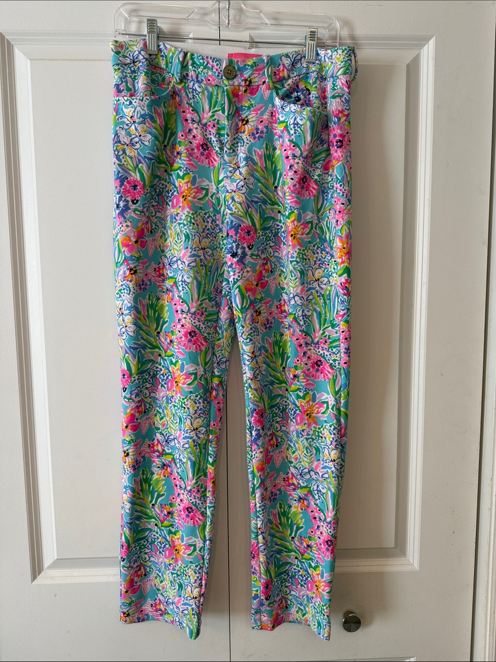 Lilly Pulitzer Kelly Knit Pants in Amalfi Blue Alligator Isle.